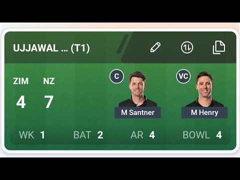 ZIM Vs NZ Dream11 Prediction | ZIM Vs NZ Dream11 Team | ZIM Vs NZ Dream11 Prediction Today Match