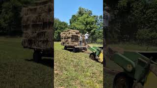 making square bales #tractor #johndeere #allischalmers #hay #farmlife