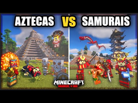100 jugadores SIMULAN UNA GUERRA de CIVILIZACIONES (Egipto, Aztecas, Roma y Japon) en Minecraft!