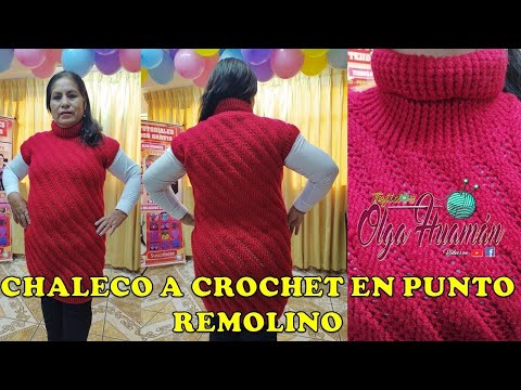 CHALECO EN PUNTO REMOLINO TEJIDO A CROCHET