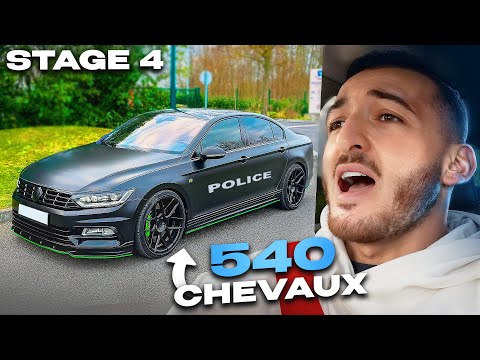 UN CONSEIL, ARRETE TOI🚨👮🏼‍♂️!! 540 CHEVAUX DANS UNE PASSAT DE POLICE 😰😰 !! (STAGE4+)