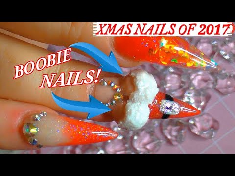 Christmas Acrylic Nails Of Years Gone By - 2017 | ABSOLUTE NAILS