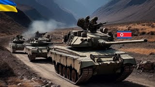 North Korean military convoy attacked from a hill and blown up by Ukrainian AH-64 helicopters