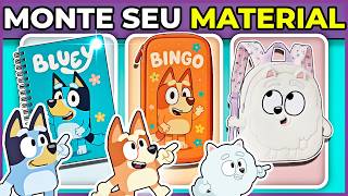 🐶🔵 BLUEY | MONTE SEU MATERIAL ESCOLAR 📒📚 jogo das escolhas | Bluey, Bingo, Pom Pom | #quiz #macaquiz