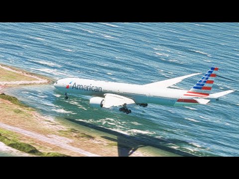 gran apariencia Avión americano al aterrizar en un pequeño aeropuerto.