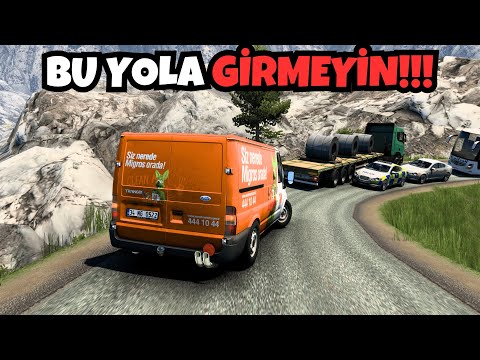 FORD TRANSİT İLE EN ÇILGIN DAĞ YOLUNDA !!! | UÇURUMDA ASILI KALDIK 😯 ETS 2 FORD TRANSİT MOD