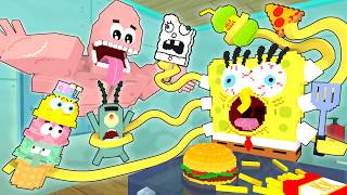 🍕 Work At Bikini Bottom Fast Food Places [New Season] - Minecraft Animations