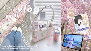 aesthetic daily vlog *:･ﾟ|🌸 cherry blossom viewing, japanese festival, manga shopping, gaming