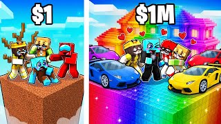Evolucione de CHUNK POBRE a CHUNK MILLONARIO en Minecraft!
