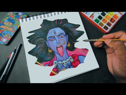 Easy Kali Mata painting | Watercolor Painting