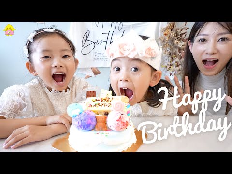 ぴーちゃん祝５歳🎂31のデコケーキで誕生日パーティー 🎉/ 質問返し/プレゼント開封🐥