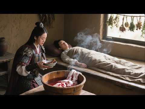 少女在客栈照顾受伤的将军，喂他吃药擦身子，两人关系更铁了