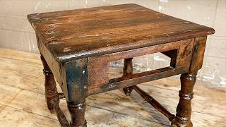 Little walnut table restoration.