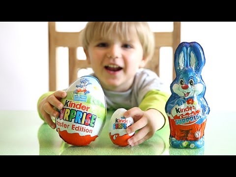 TOYS in Kinder Surprise BIG Egg vs Kinder Surprise Bunny - Kids Fun Game