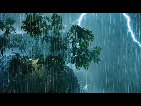 Sleep Instantly, Fall Asleep Fast in 3 Minutes | Intense Rain on Metal Roof & Mighty Thunder Sounds