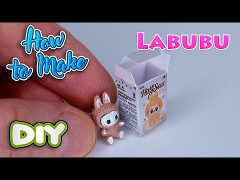 DIY Miniature Labubu Toy & Box Tutorial – Easy DIY for Barbie, LOL Dolls & Dollhouse!