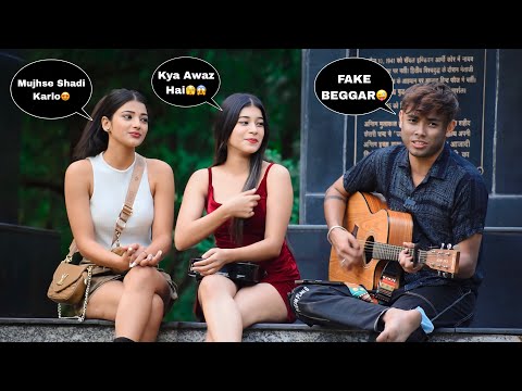 Beggar Singing Prank With Twist | Singing Hindi Songs In Public | Epic Girls Reactions😱 | Jhopdi K