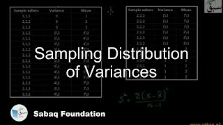 Sampling Distribution of Variances
