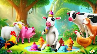 When a Calf Loves Ice Cream! Funny Farm Scene