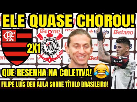 FILIPE LUIS QUASE CHOROU DE EMOÇÃO E CAIU NA GARGALHADA! COLETIVA DO FLAMENGO APÓS A VITÓRIA! E+ 