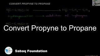 Convert Propyne to Propane