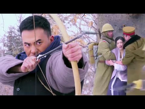 日軍圍攻欺辱姑娘，怎料神箭手及時出現，直接出手全殲日軍！ ⚔️ 抗日