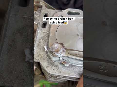 How to remove broken bolt using lead?🤔 #highlights #automobile #bjuneworks #diy #mechanic #youtube