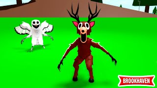 VIREI O MONSTRO de 99 NOITES NA FLORESTA em BROOKHAVEN!
