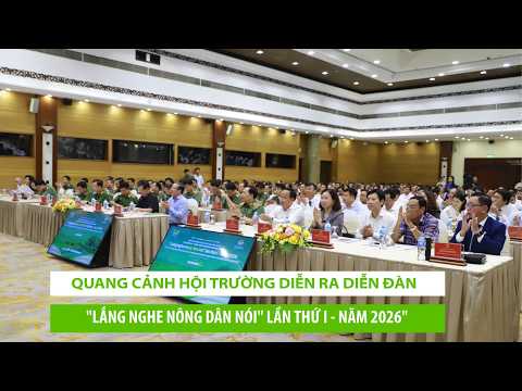 Quang cảnh hội trường diễn ra Diễn đàn "Lắng nghe nông dân nói" lần thứ I - năm 2026