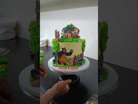new design masha and Bear 🐨 forest theme #cake #trending #shorts #short #love #viral #video
