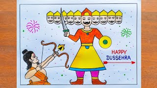 Dussehra Drawing Easy / How to Draw Ravan Easy Step by Step / Ravan Drawing / Ravan Drawing Easy 