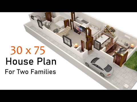 33 x 75 House Plan | For Two Families |