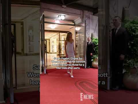 Sarah Pigeon, Chase Sui Wonders and Rachel Sennott leave The Surrey Hotel for #MetGala after-party.