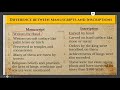 Manuscripts and Inscriptions Overview