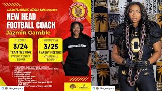 Jazmin Gamble becomes Boys' head football coach at Hawthorne High School in California
