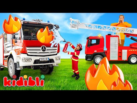 Camions de Pompiers en Mission 🚒 Présentation de Camions de Pompiers pour Enfants ! | Kidibli