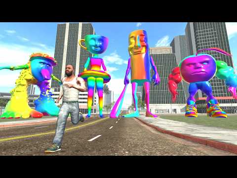 Franklin Play Hide and Kill with Rainbow Brainrot Gang in Indian Bike Driving 3D