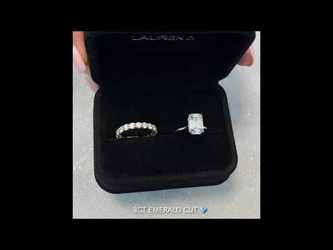 3 carat Emerald Cut Diamond Two-Tone Engagement Ring