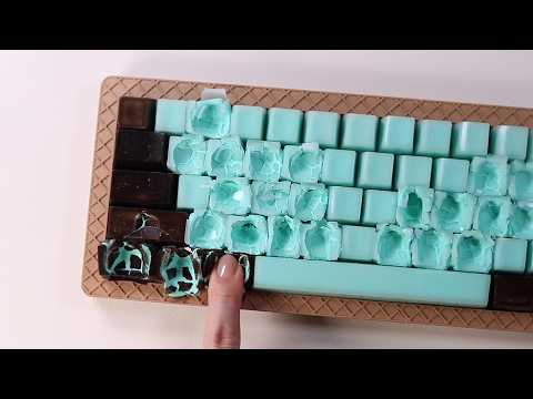 (NO AI) Wax Cracking Keyboard to Make Mint Choco Ice Cream ASMR