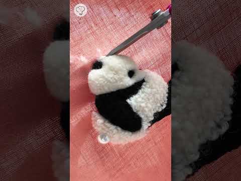 ヘアーカット✂️🐼 #パンチニードル #shorts #punchneedleart #handmade #アトリエちゅうりっぷ #diy