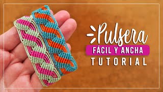 Cómo hacer pulsera fácil y ancha 42 ✨  tutorial de micro macramé | Macrame DIY Friendship Bracelet