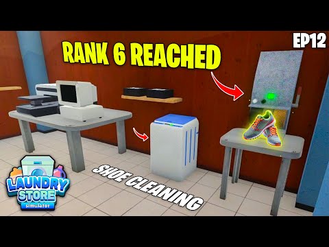 RANK 6 MAX & UNLOCK SHOE CLEANING MACHINE in Laundry Store Simulator #12