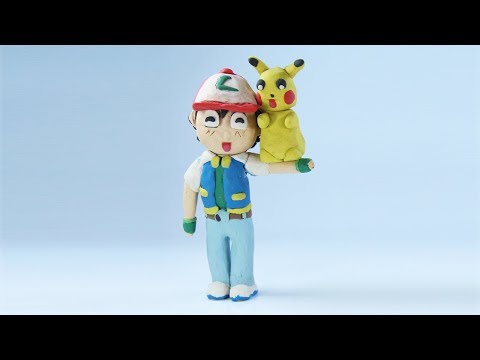 Play doh Red with Pikachu in the first time - Play doh Stop motion