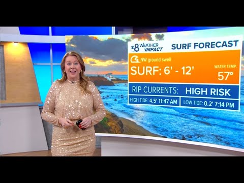 High surf and a chance for showers Christmas Eve | San Diego Local Forecast