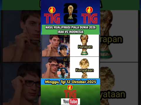 Hasil Timnas Indonesia vs Irak 2025 Hari Ini ~ Kualifikasi Piala Dunia 2026 Ronde 4 #timnasindonesia