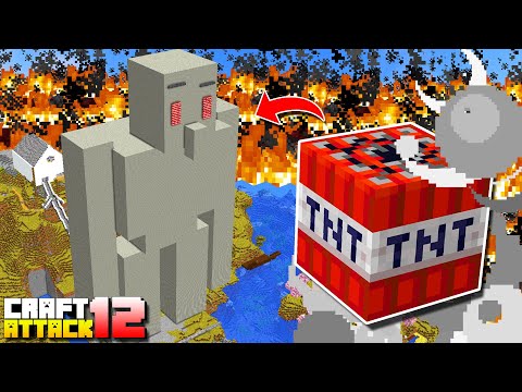 XXL SPRENGUNG! Riesen GOLEM wird ABGEFACKELT! Komplettes CHAOS! Minecraft Craft Attack 12 #28