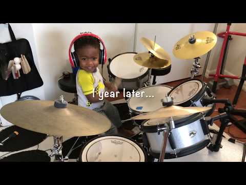 18mo old Baby drummer on his first drumset | Wilson World