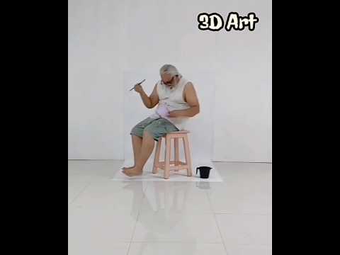 3D Illusion Art जो हकीकत को हिला दे! | Akbar Momin का Magic 🎨🔥 #shorts