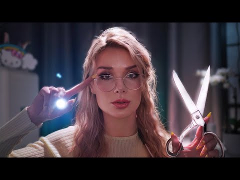 ASMR Cranial Nerve Exam & Haircut ✂️ | Cinematic Low Light Roleplay for Deep Sleep