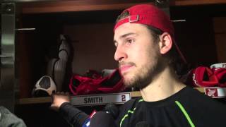 Brendan Smith talks after morning skate 4/23/2015